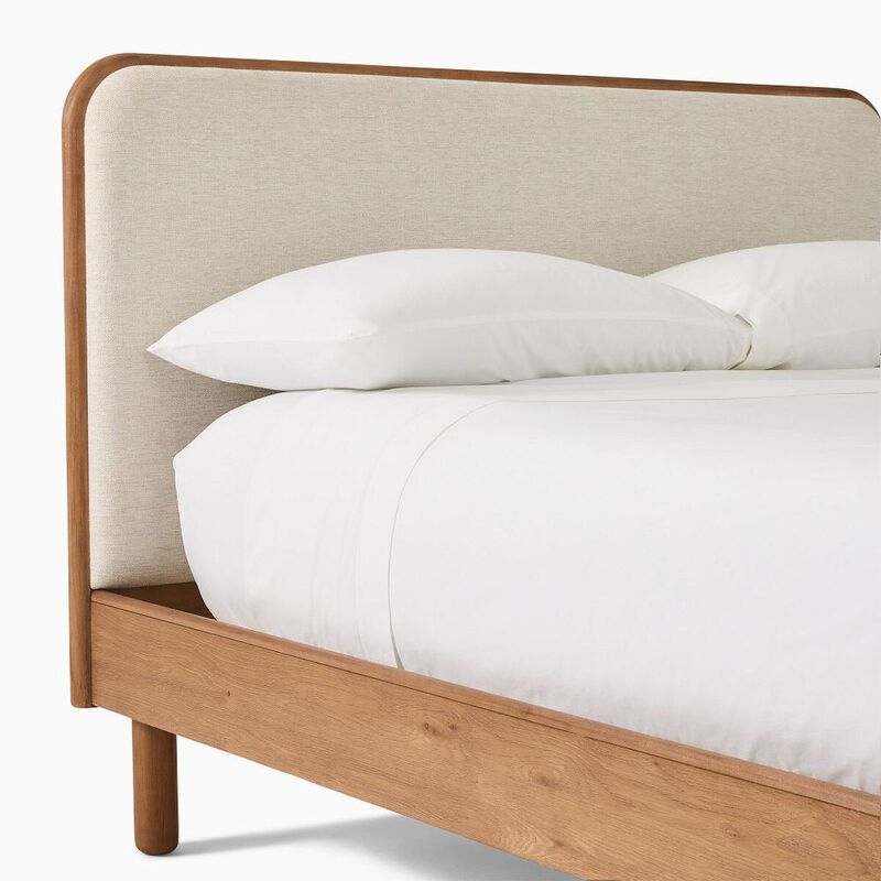 West Elm Miles Wood & Upholstered Bed - Queen image number 1